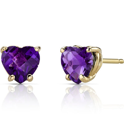Birthstone Heart Stud Earrings