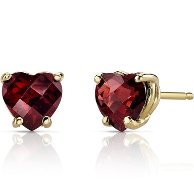 Birthstone Heart Stud Earrings