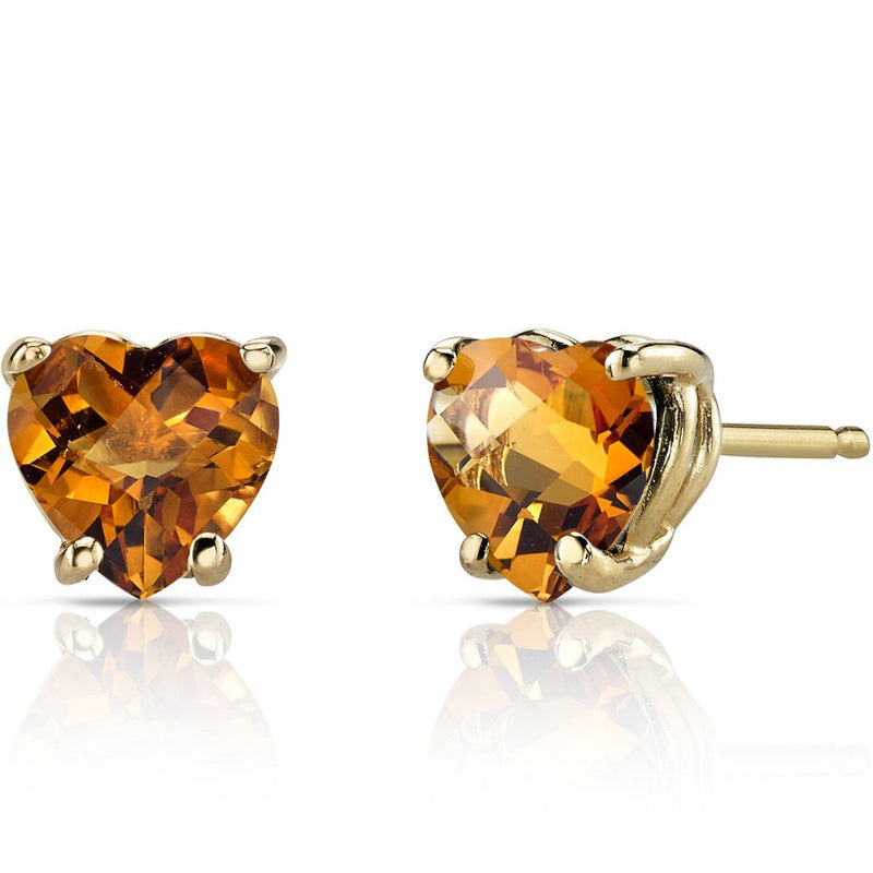 Birthstone Heart Stud Earrings