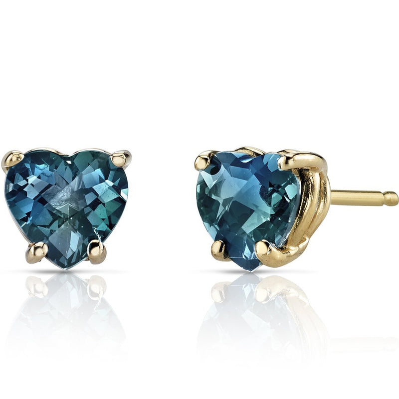 Birthstone Heart Stud Earrings