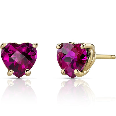 Birthstone Heart Stud Earrings
