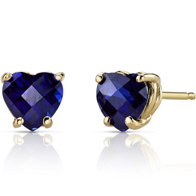 Birthstone Heart Stud Earrings