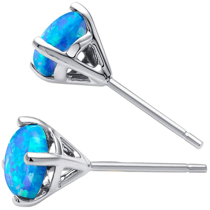 14K Gold Round Solitaire Stud Earrings