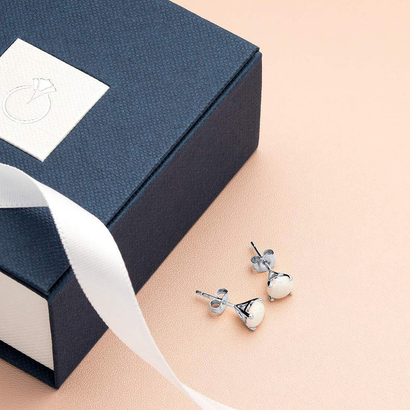 14K Gold Round Solitaire Stud Earrings