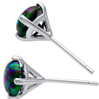 14K Gold Round Solitaire Stud Earrings