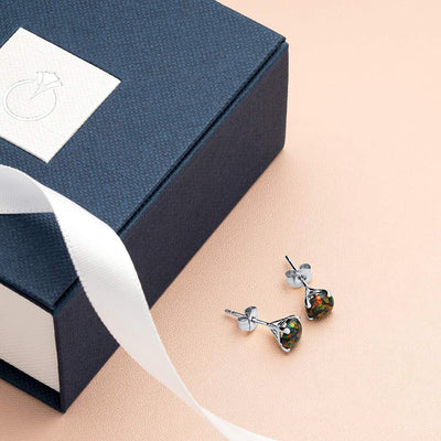 14K Gold Round Solitaire Stud Earrings