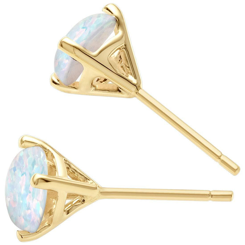14K Gold Round Solitaire Stud Earrings