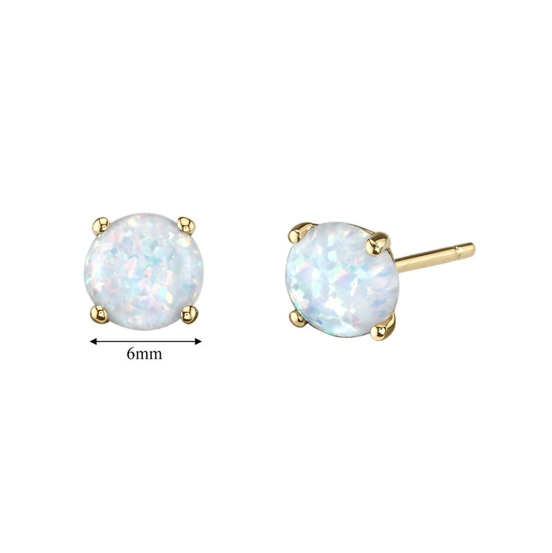 14K Gold Round Solitaire Stud Earrings