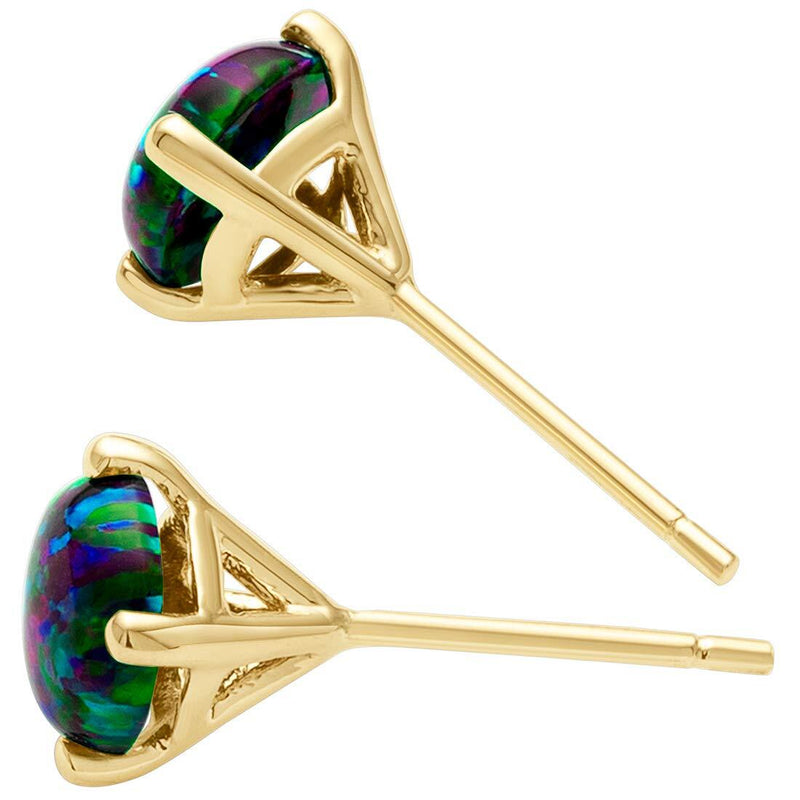 14K Gold Round Solitaire Stud Earrings