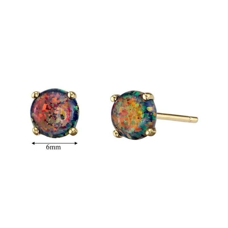 14K Gold Round Solitaire Stud Earrings