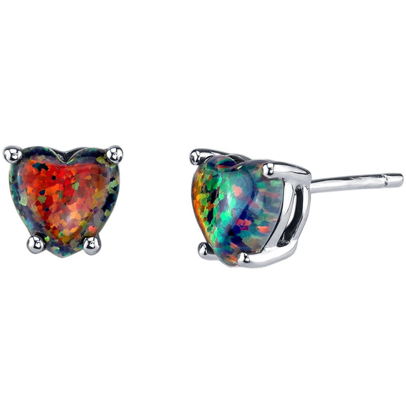 Birthstone Heart Stud Earrings