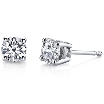 Princess cut gemstone solitaire stud 925 sterling silver earnings - created blue sapphire - sterling silver