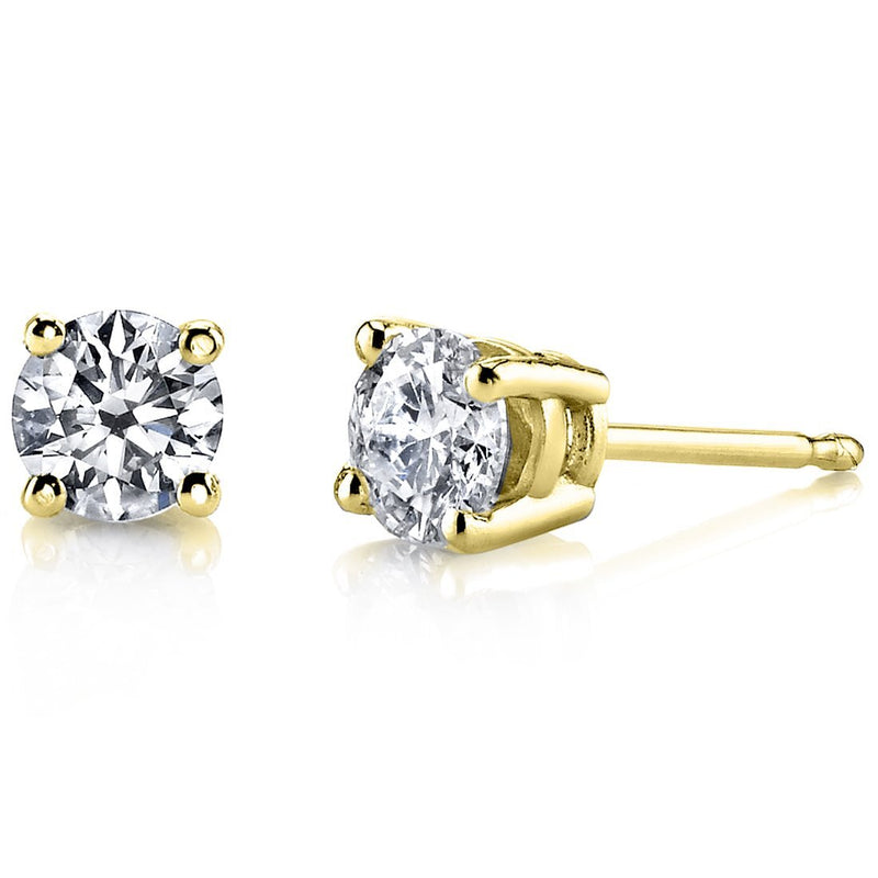 Princess cut gemstone solitaire stud 925 sterling silver earnings - created blue sapphire - sterling silver