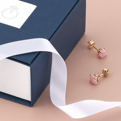 14K Gold Round Solitaire Stud Earrings