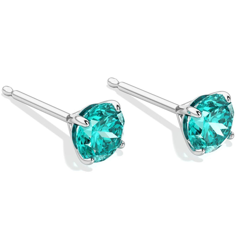 14K Gold Round Solitaire Stud Earrings