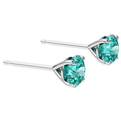 14K Gold Round Solitaire Stud Earrings
