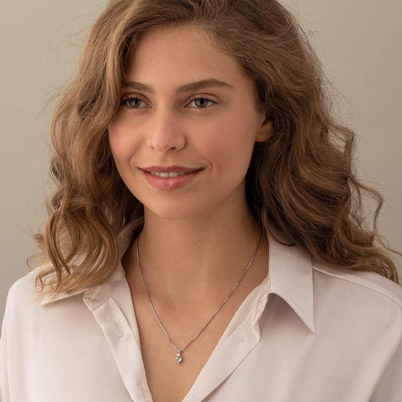 Aquamarine and Diamond Pendant Necklace 14K White Gold 0.70 Carat Heart Shape