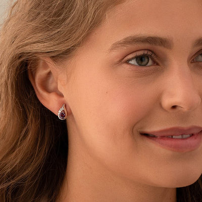 Princess cut gemstone solitaire stud 925 sterling silver earnings - created blue sapphire - sterling silver