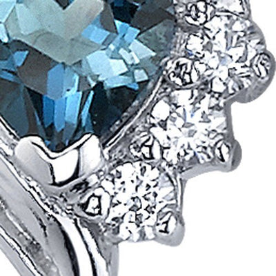 Princess cut gemstone solitaire stud 925 sterling silver earnings - created blue sapphire - sterling silver