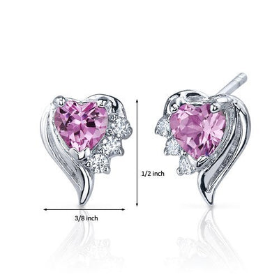 Princess cut gemstone solitaire stud 925 sterling silver earnings - created blue sapphire - sterling silver
