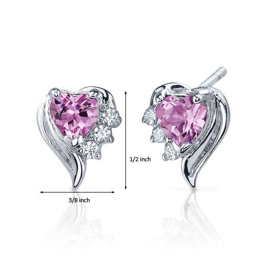 Princess cut gemstone solitaire stud 925 sterling silver earnings - created blue sapphire - sterling silver