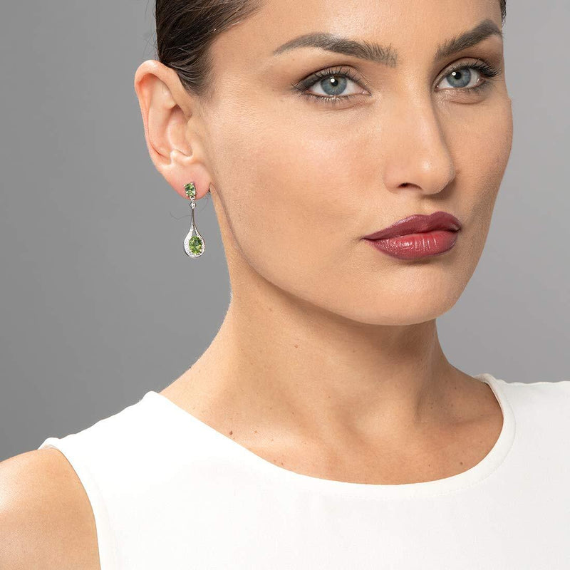 Princess cut gemstone solitaire stud sterling silver earnings - created blue sapphire - sterling silver