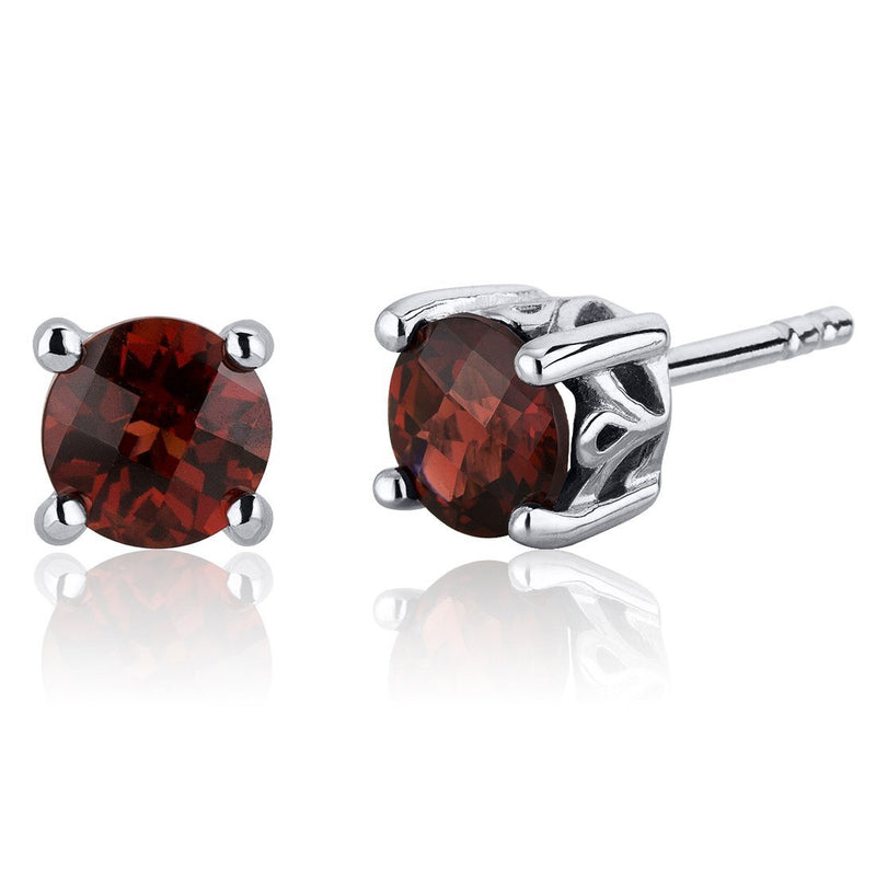 Princess cut gemstone solitaire stud sterling silver earnings - created blue sapphire - sterling silver