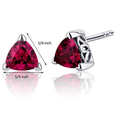 Princess cut gemstone solitaire stud 925 sterling silver earnings - created blue sapphire - sterling silver