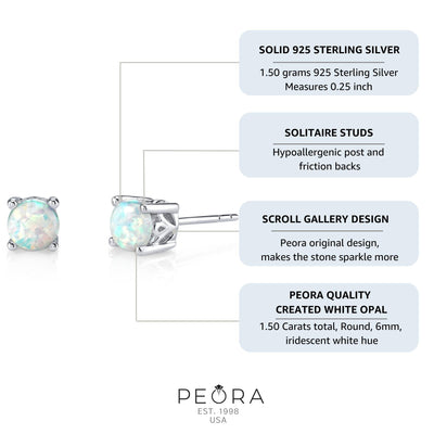 Princess cut gemstone solitaire stud sterling silver earnings - created blue sapphire - sterling silver
