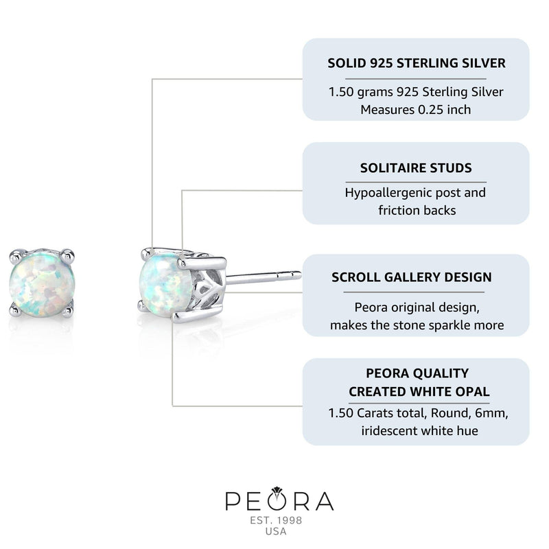 Princess cut gemstone solitaire stud sterling silver earnings - created blue sapphire - sterling silver