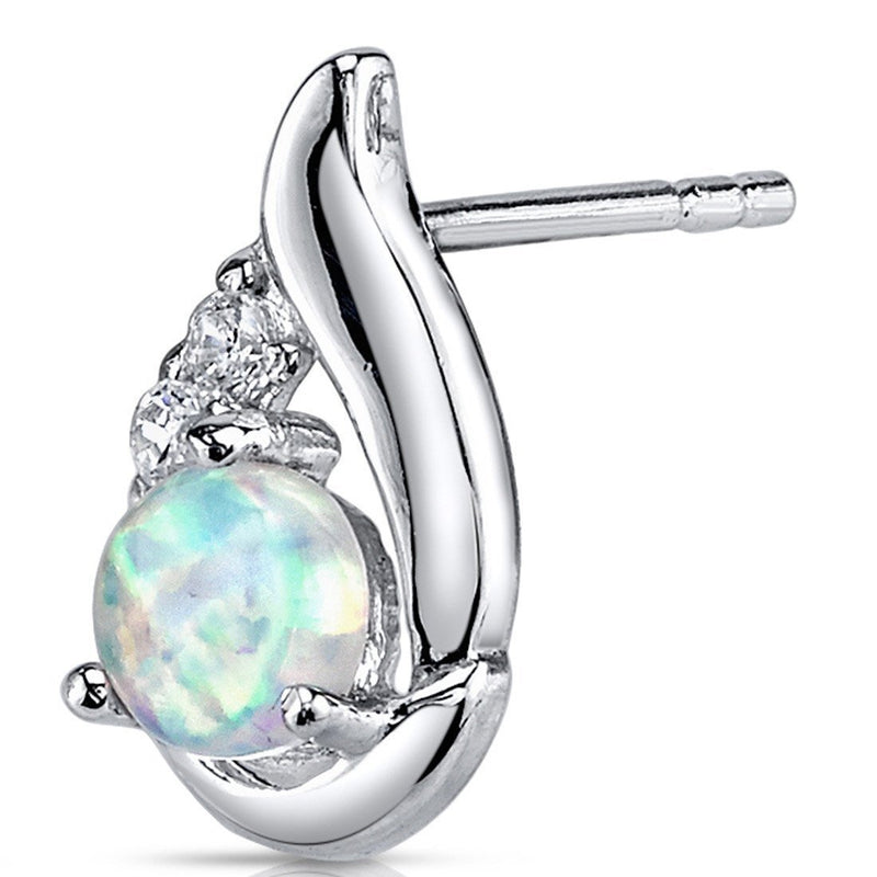 Princess cut gemstone solitaire stud 925 sterling silver earnings - created blue sapphire - sterling silver
