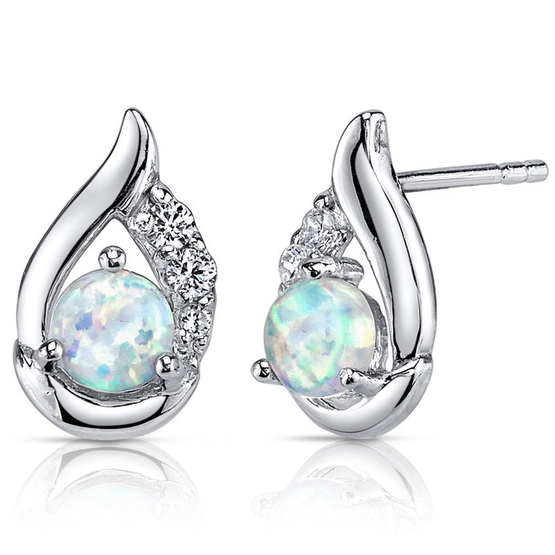Princess cut gemstone solitaire stud 925 sterling silver earnings - created blue sapphire - sterling silver