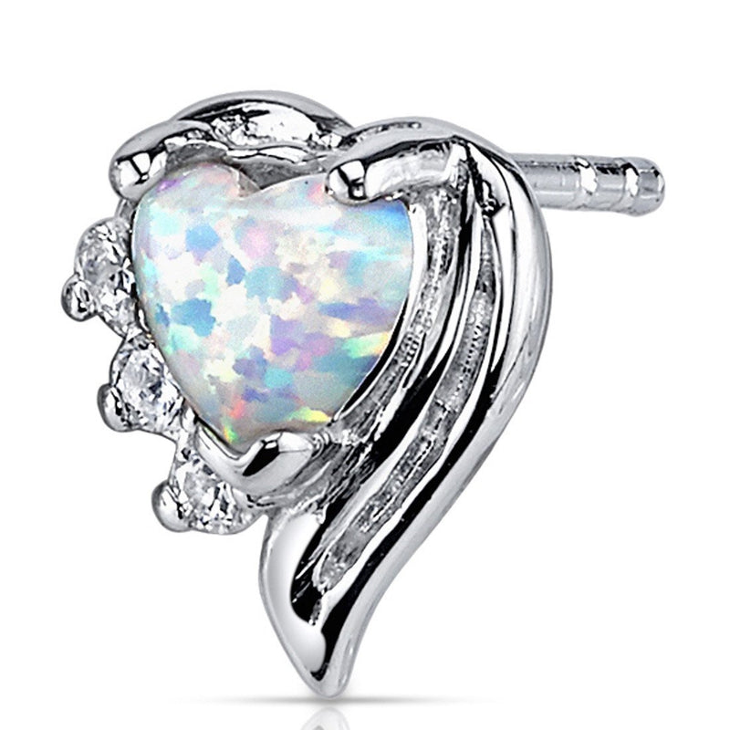Princess cut gemstone solitaire stud 925 sterling silver earnings - created blue sapphire - sterling silver