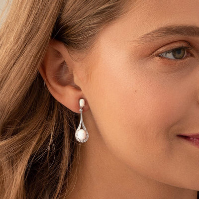 Princess cut gemstone solitaire stud sterling silver earnings - created blue sapphire - sterling silver