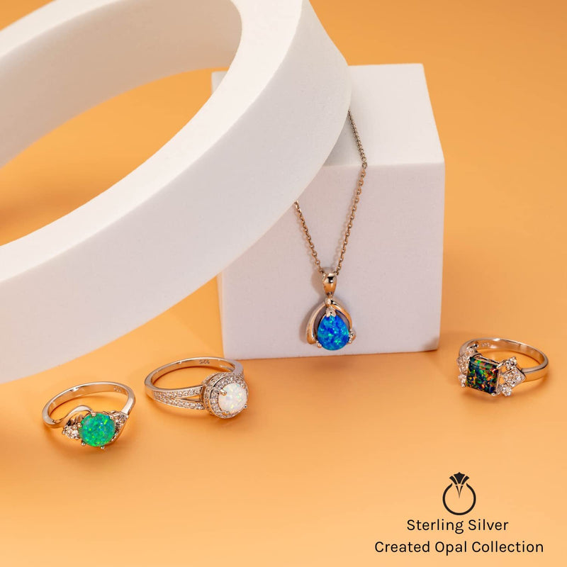 Princess cut gemstone solitaire stud sterling silver earnings - created blue sapphire - sterling silver