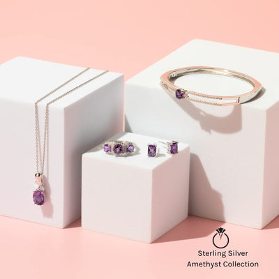 Princess cut gemstone solitaire stud 925 sterling silver earnings - created blue sapphire - sterling silver