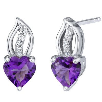 Princess cut gemstone solitaire stud 925 sterling silver earnings - created blue sapphire - sterling silver