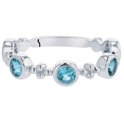 London Blue Topaz Tiara Stackable Ring Sterling Silver