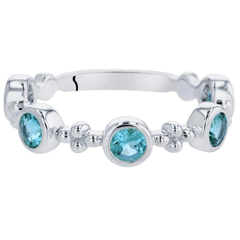 London Blue Topaz Tiara Stackable Ring Sterling Silver