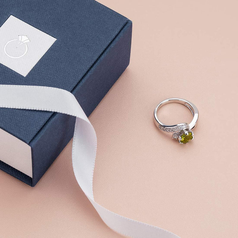 Peridot Ring Sterling Silver Round Shape 0.75 Carats