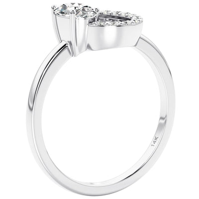 Circle Diamond Ring with Oval Cut Gemstone