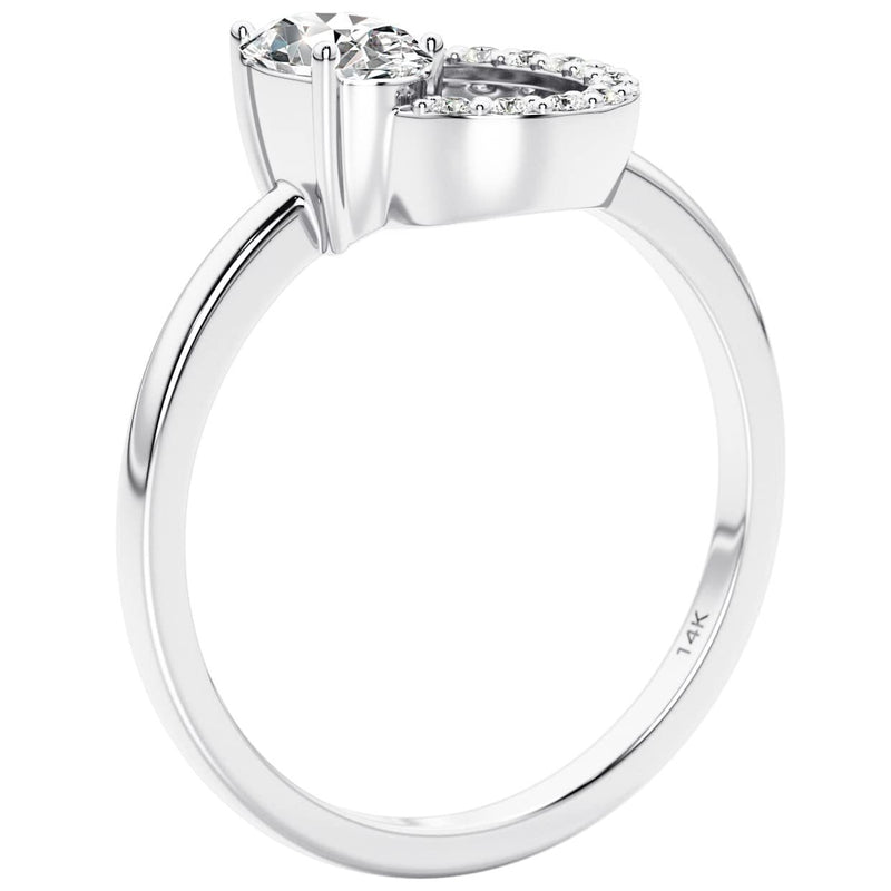 Circle Diamond Ring with Oval Cut Gemstone