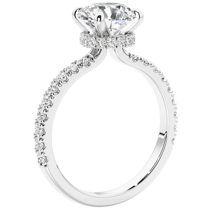 IGI Certified 2 Carats Lab Grown Diamond Engagement Ring Pave Set 14K Gold