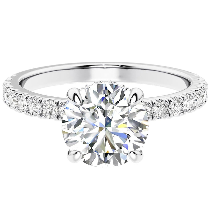 IGI Certified 2 Carats Lab Grown Diamond Engagement Ring Pave Set 14K Gold