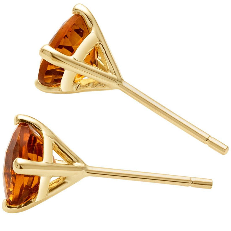 14K Gold Round Solitaire Stud Earrings