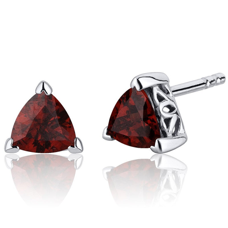 Princess cut gemstone solitaire stud 925 sterling silver earnings - created blue sapphire - sterling silver
