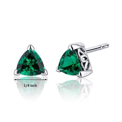 Princess cut gemstone solitaire stud 925 sterling silver earnings - created blue sapphire - sterling silver