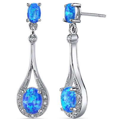 Princess cut gemstone solitaire stud sterling silver earnings - created blue sapphire - sterling silver