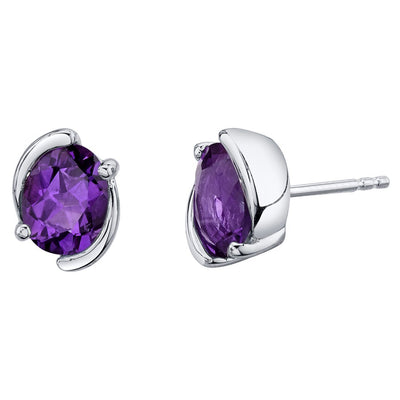 Princess cut gemstone solitaire stud 925 sterling silver earnings - created blue sapphire - sterling silver