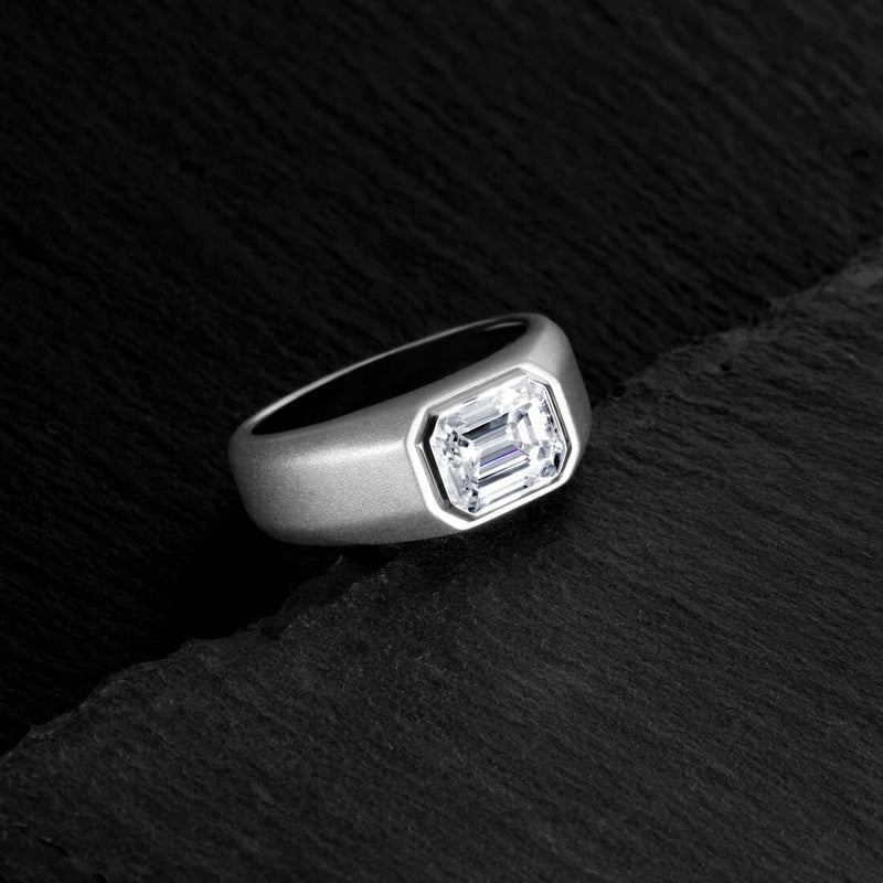 Emerald Cut Moissanite Men&